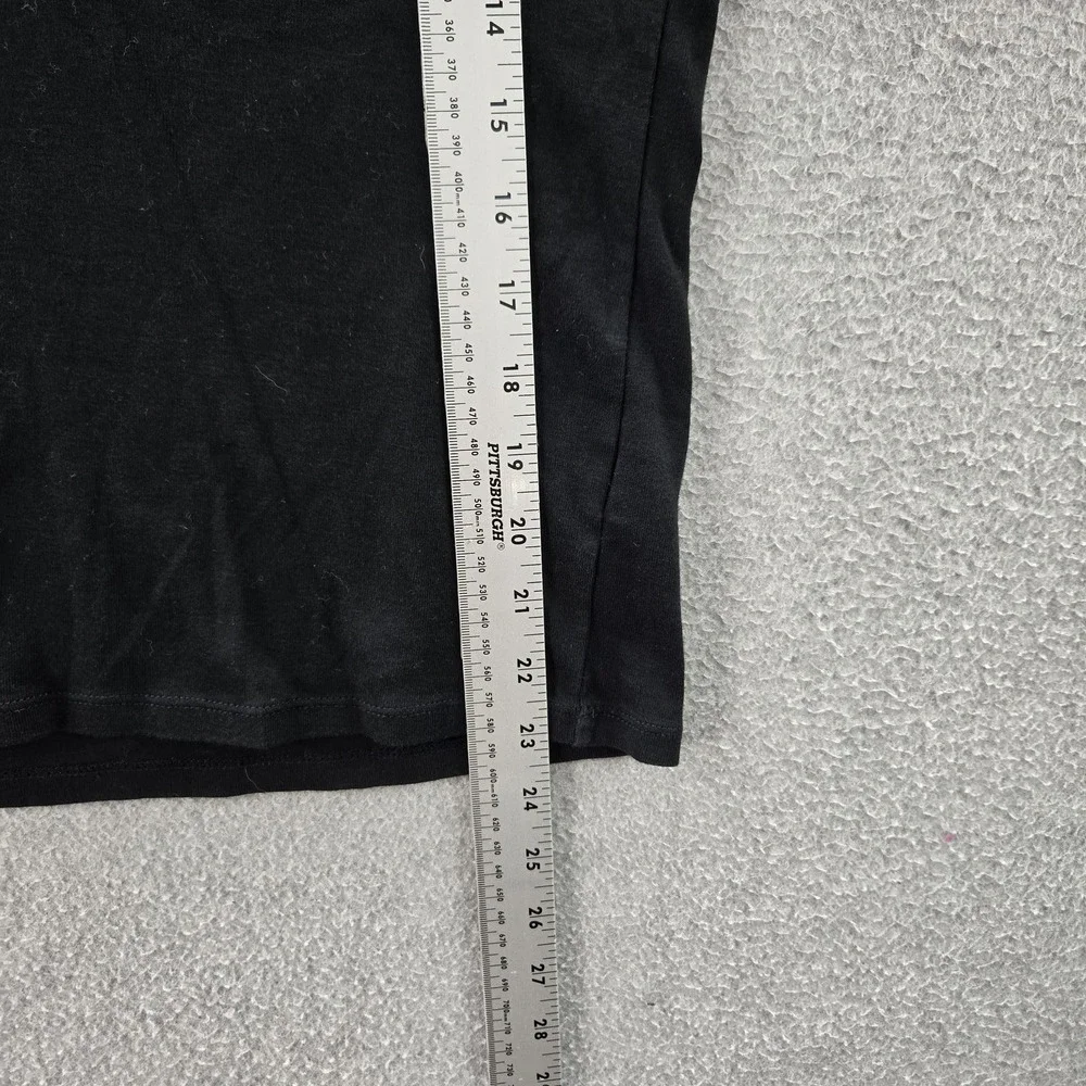 Lauren‎ Ralph Women Blouse L Black Button V-Neck Pullover
